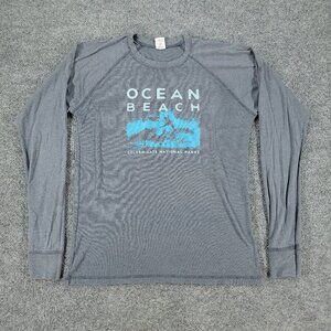 Ocean Beach Shirt Men Small Gray Golden Gate National Parks Graphic Long Sleeve